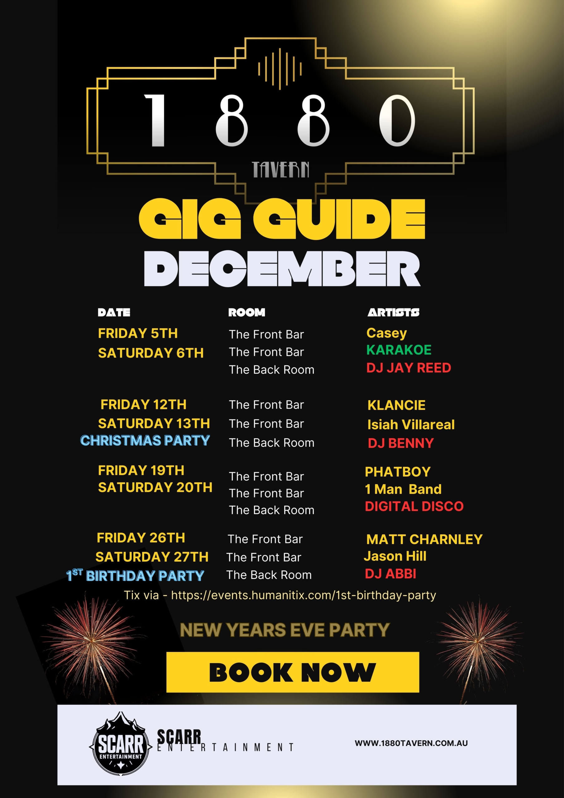 Dec Gig Guide A1 (594 x 841 mm)