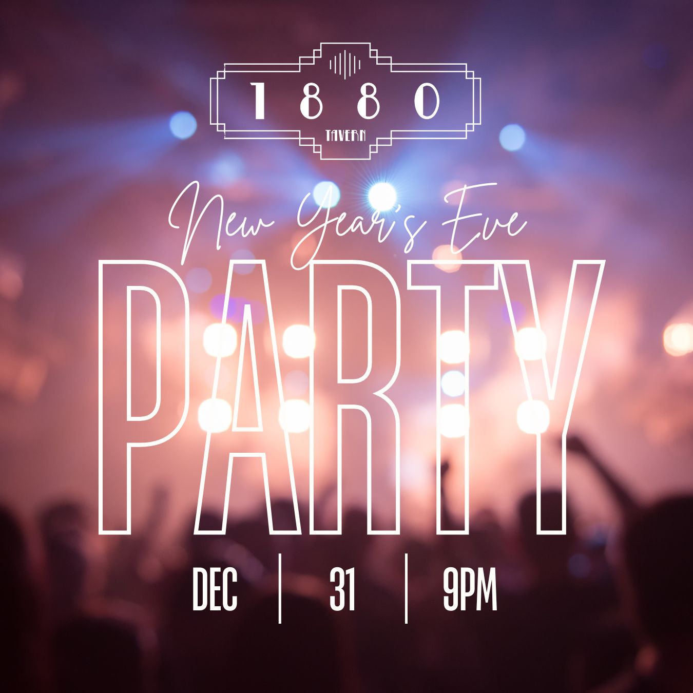 White and Black Modern New Year’s Eve Party Instagram Post